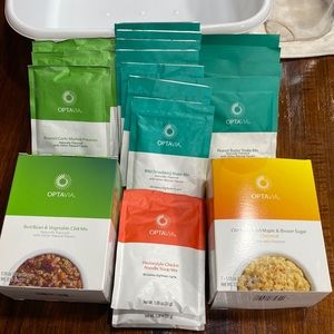 Lots of Optavia 29 total.  Mashed potatoes, chili, soup, shakes, oatmeal.